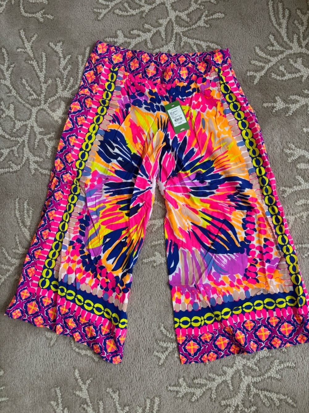 Lilly Pulitzer Women’s cropped Multicolor Printed Palazzo Pants - vibrant tiedye